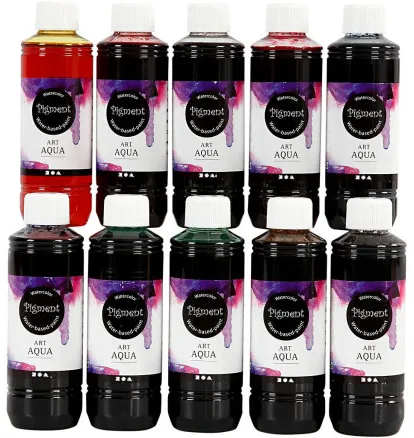 Flytande akvarellfärg, blandade färger, 250 ml/10 st.