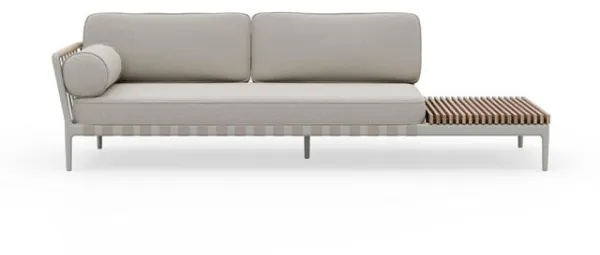 Vipp 720 Open-Air Open End Right Outdoor Sofa Ljusgrå