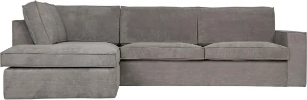 Thomas, vänstervänd hörnsoffa, grå, H92x283x197 cm