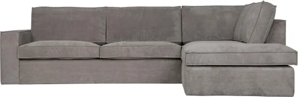Thomas, högervänd hörnsoffa, ljusgrå, H92x283x197 cm