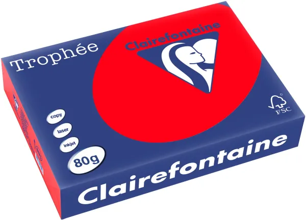 Q-connect Trophee kopieringspapper A4 80g starkt röd 500 ark