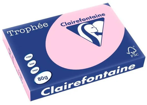Q-connect Trophee kopieringspapper A3 80g i pastellrosa färg 500 ark