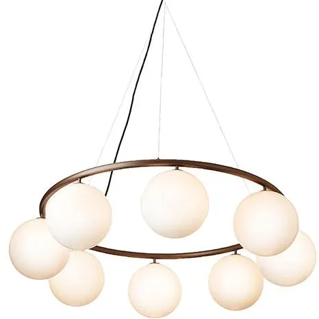Nuura Miira 8 Circular Ljuskrona Mörk Brons/Opalvit