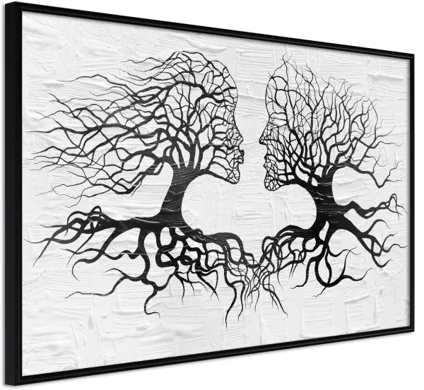 ARTGEIST Affisch med ram - Like the Old Trees Svart med passepartout 60x40