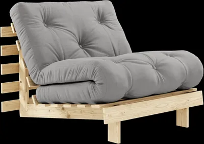 Karup Design Roots Bäddsoffa M. Madrass 90x200 746 Grå/Furuträ